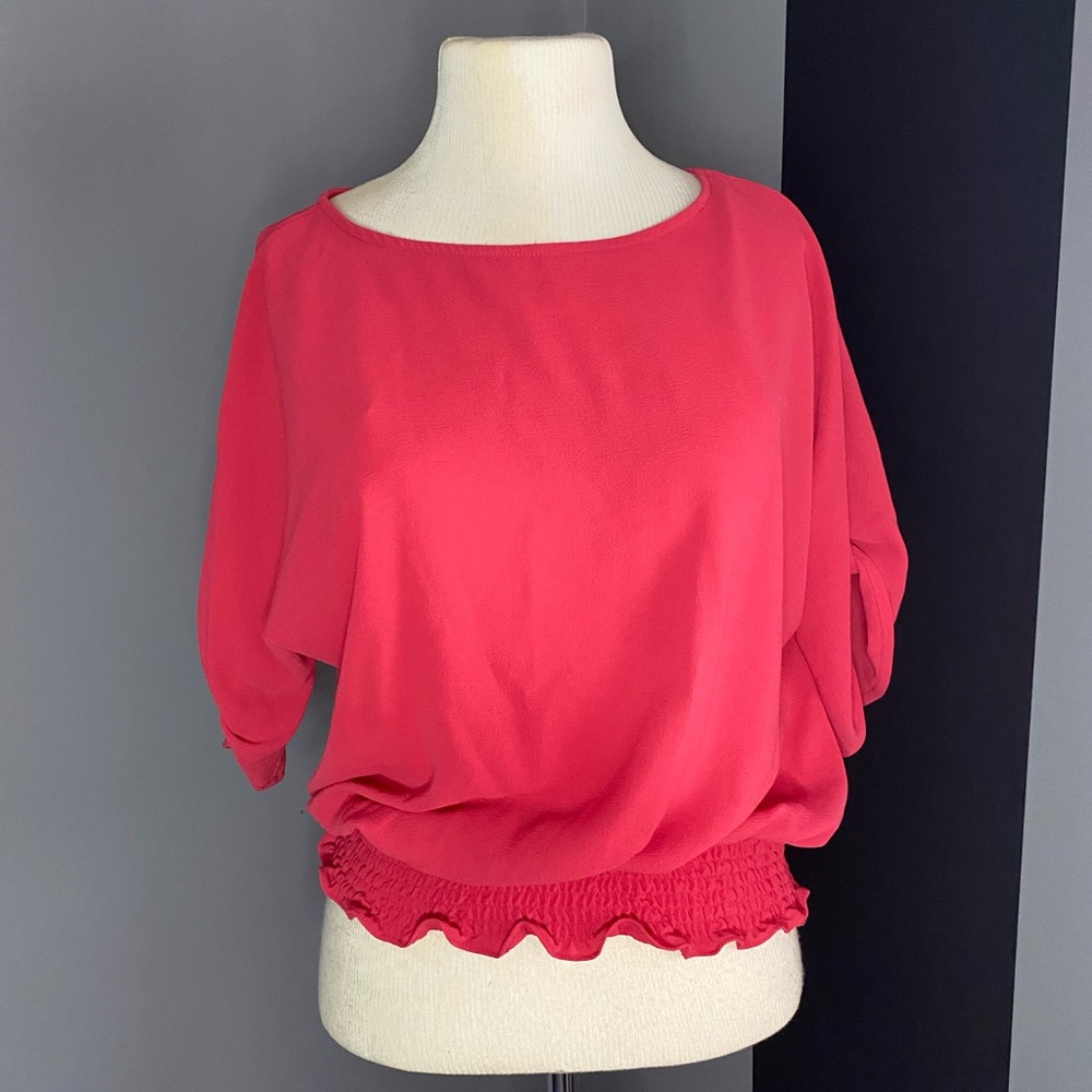 Michael Kors smock waist coral top